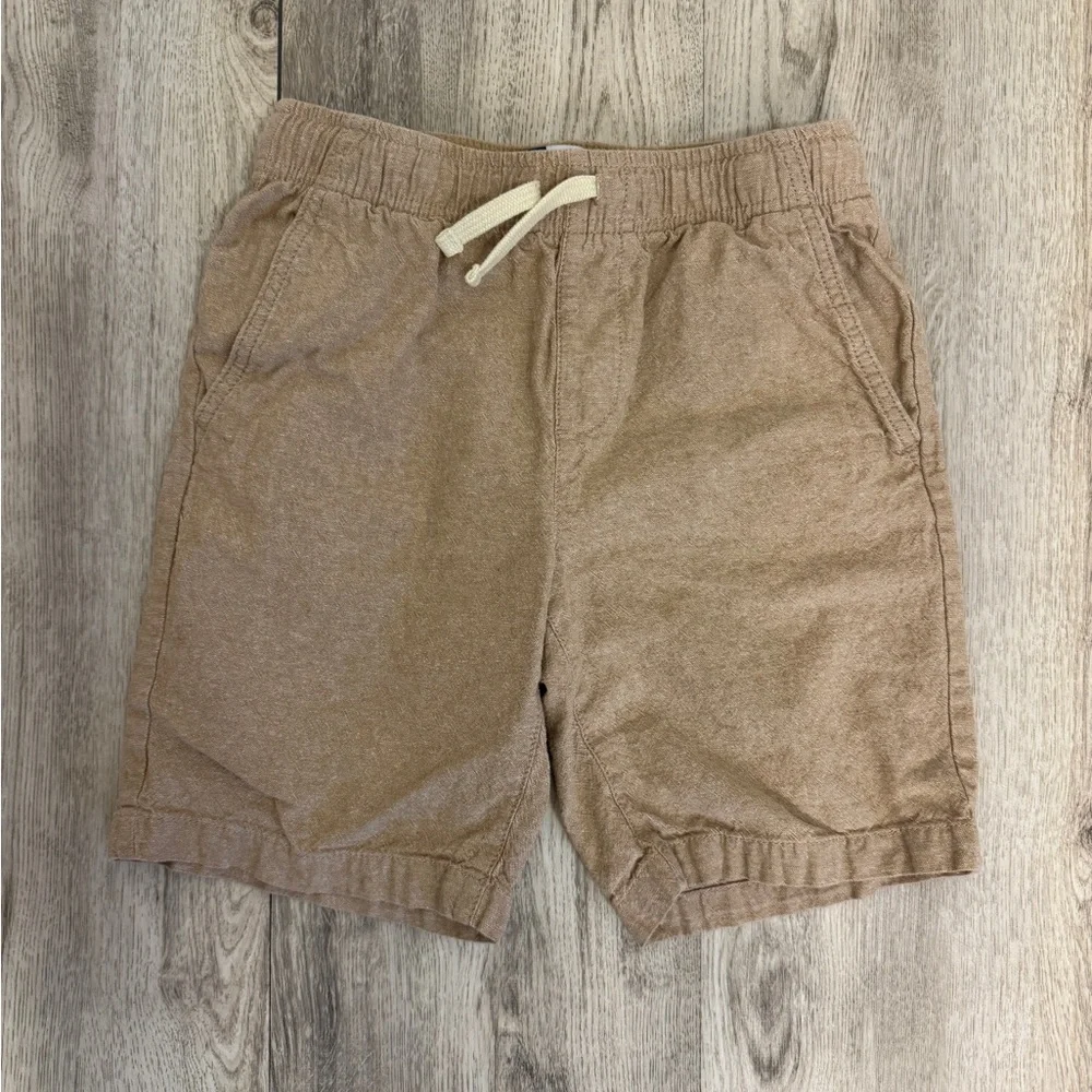 Old Navy Tan Linen Elastic Waist Shorts